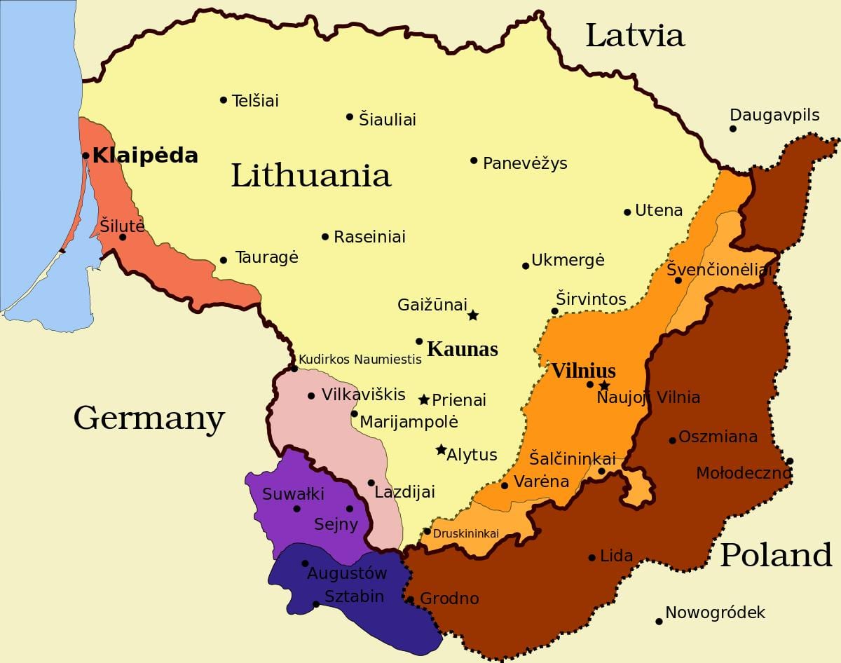 kort af kaunas Litháen