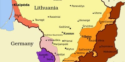 Kort af kaunas Litháen